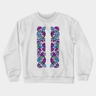 Colorful flower ornamental emblem Crewneck Sweatshirt